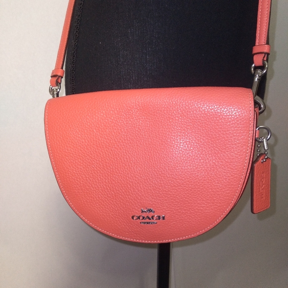 Coach Ellen Tangerine Color Pebble Leather Small Crossbody EUC - Picture 4 of 16